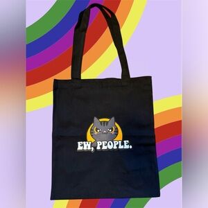 Black Tote Bag for Introverts